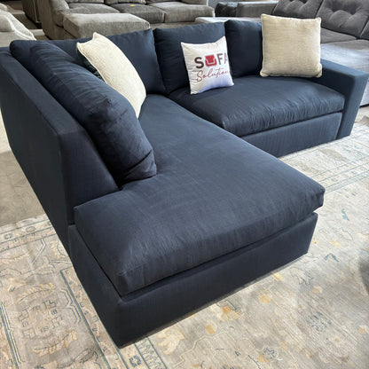 Down Feather Navy Chaise Sectional by Clad Home