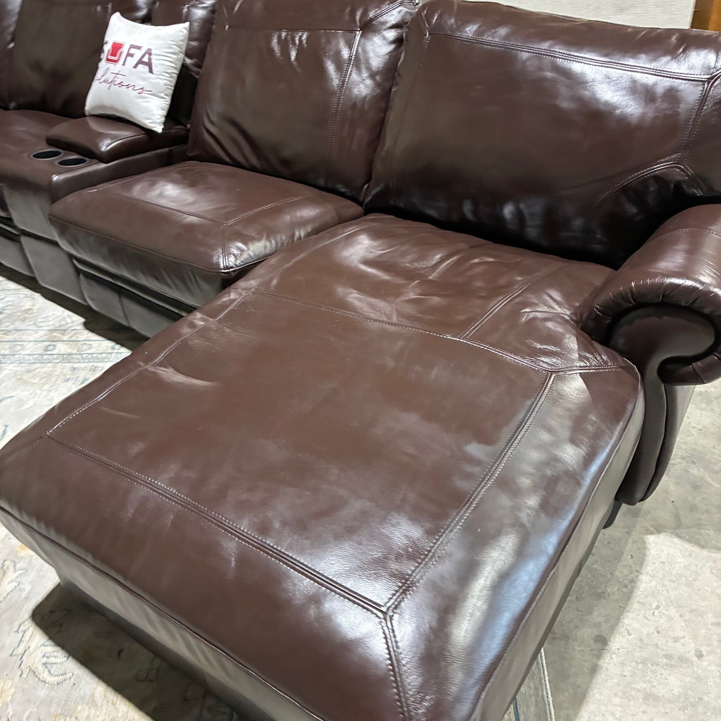 Leather Reclining Modular Sectional Sofa