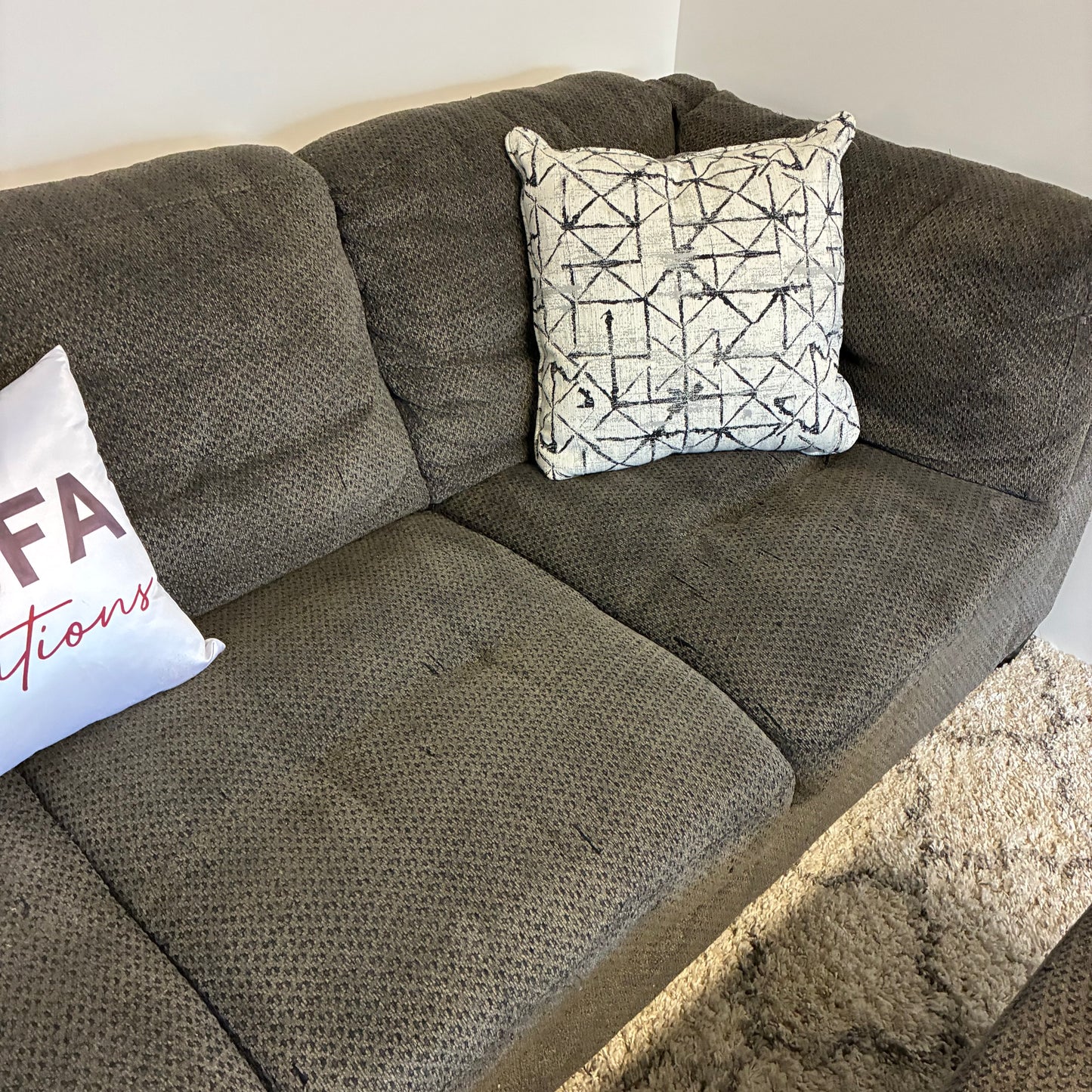 Gray L Sectional & Storage Ottoman