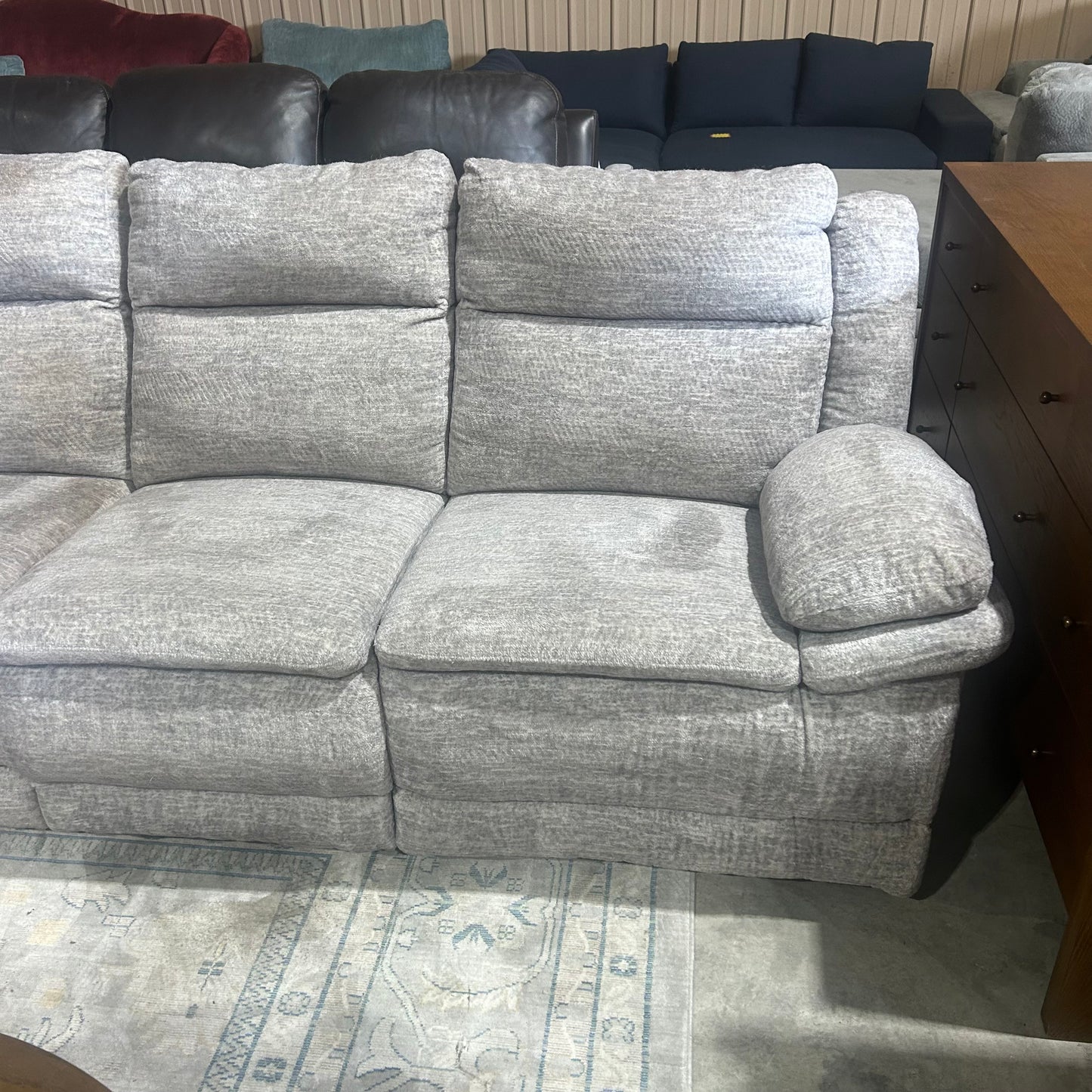 Light Gray Electric Reclining Sofa Set