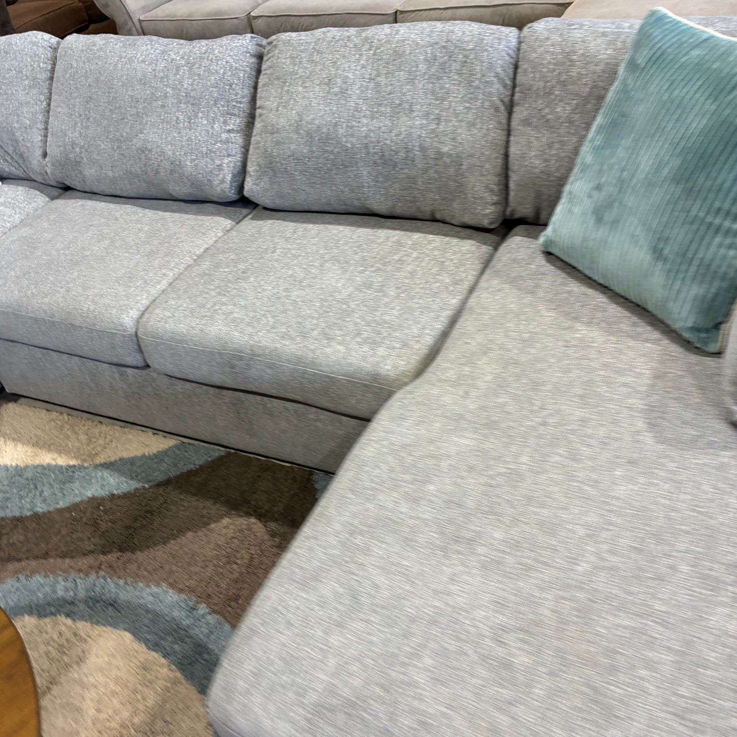 Gray Chaise Sectional with Pullout & Storage