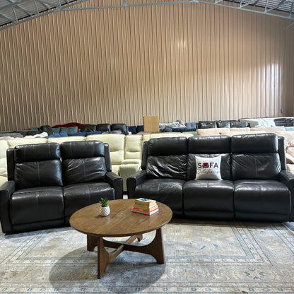 Leather Electric Reclining Sofa Set