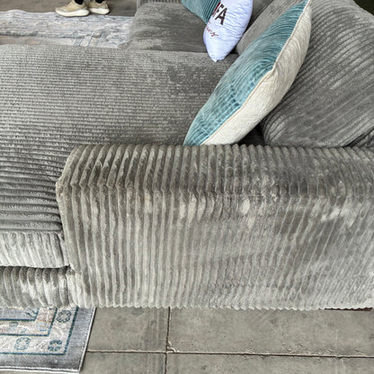 Gray Corduroy Chaise Sectional