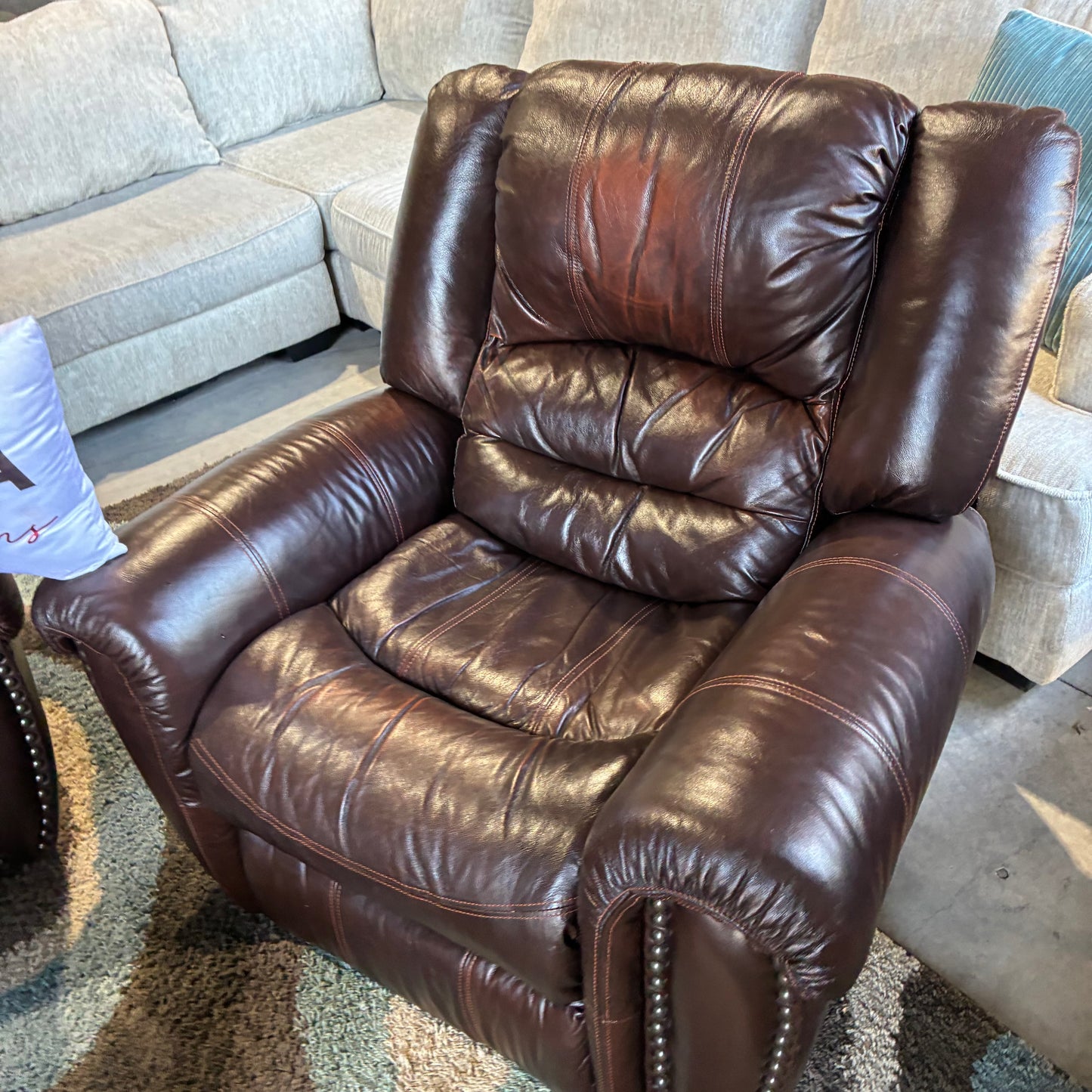 Leather Electric Reclining Sofa Set