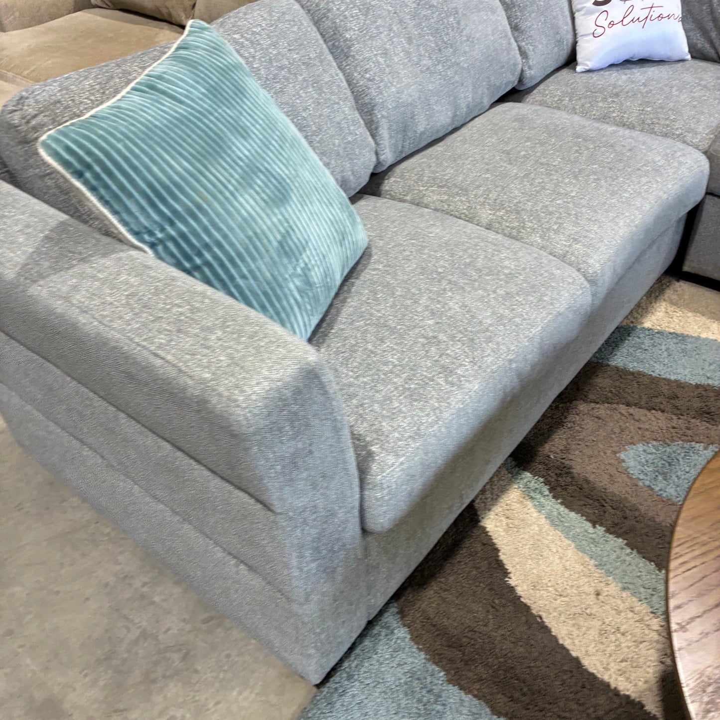Gray Chaise Sectional with Pullout & Storage