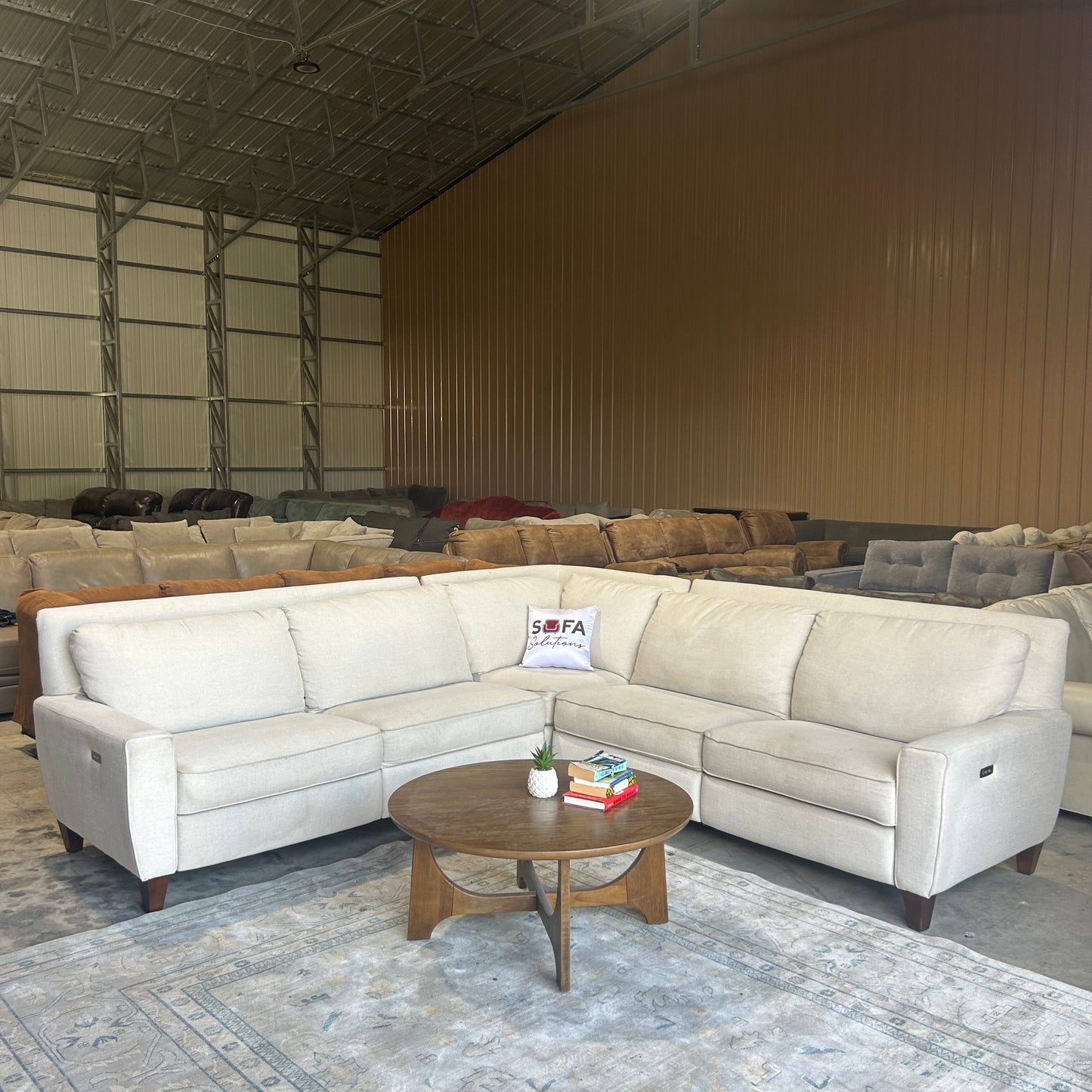 Cream Reclining Corner Sectional