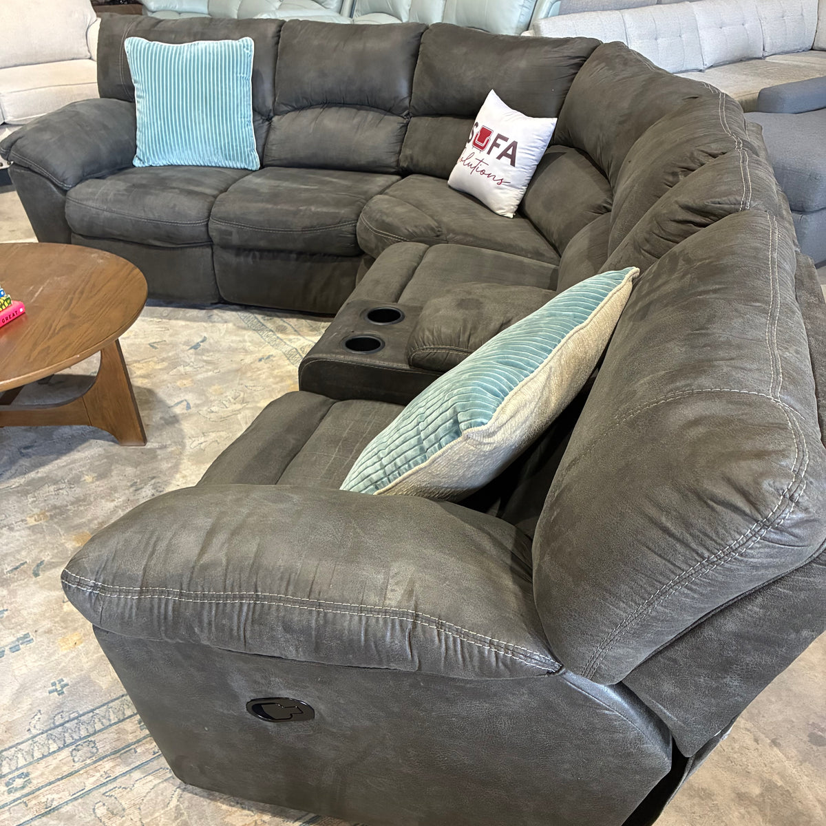 Charcoal Reclining Corner Sectional